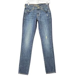 Old Navy The Sweetheart Blue Jeans Stretch Y2k Grunge Skinny Denim Womens Size 0